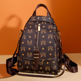Women's PU Leather Rucksack Soft Leather Backpack Messenger Chest Bag