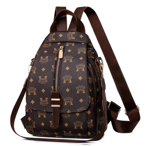 Women's PU Leather Rucksack Soft Leather Backpack Messenger Chest Bag