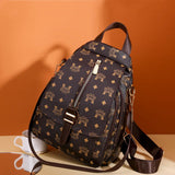 Women's PU Leather Rucksack Soft Leather Backpack Messenger Chest Bag