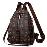 Women's PU Leather Rucksack Soft Leather Backpack Messenger Chest Bag