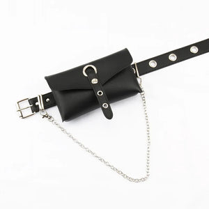 PU Leather Waist Bag with Chain, Crossbody Phone Bag, Small Clutch