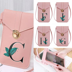 Leaf Letter Pattern Organizer Shoulder Pack