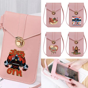 Japan Print Crossbody Bag Touch Phone Purse Card Holder
