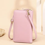 PU Leather Women Mobile Phone Shoulder Bag Ladies Wallet Mini Crossbody