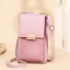 PU Leather Women Mobile Phone Shoulder Bag Ladies Wallet Mini Crossbody