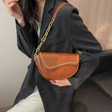 Vintage Saddle Bag Chains Shoulder Bag Crossbody Bags Purses