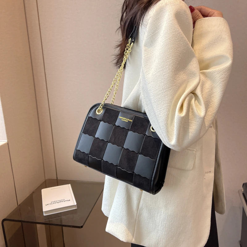 Vintage PU Leather Shoulder Bag for Women, Small Handbag Messenger Purse