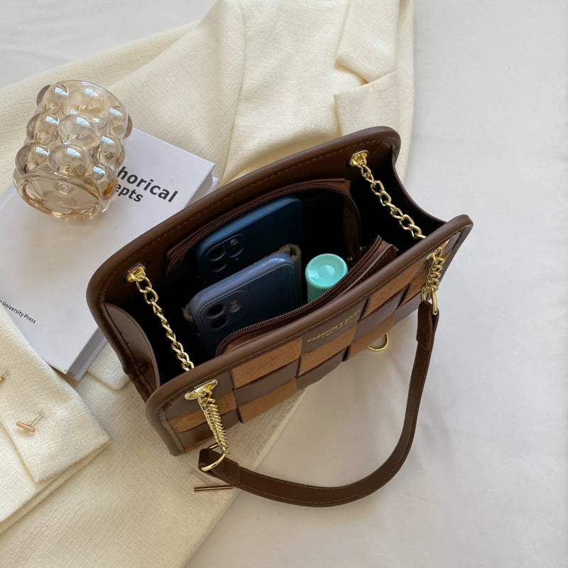 Vintage PU Leather Shoulder Bag for Women, Small Handbag Messenger Purse