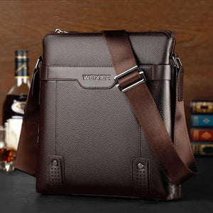 Men's Crossbody Bag Zipper Small Briefcase Business Shoulder Bag