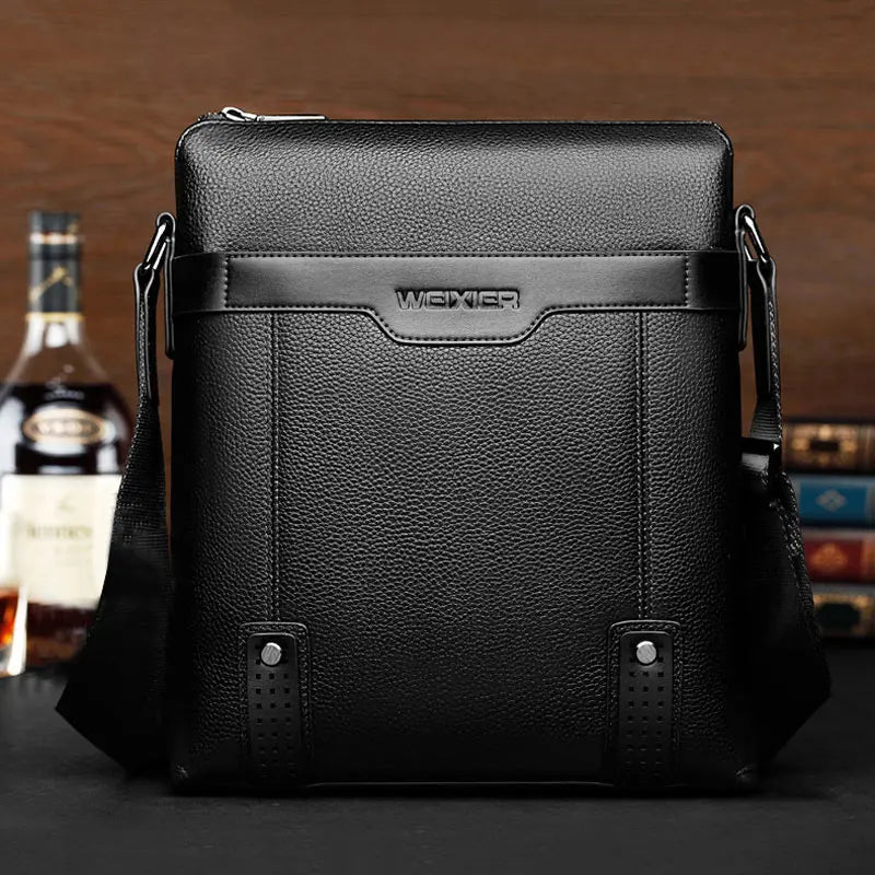 Men's Crossbody Bag Zipper Small Briefcase Business Shoulder Bag