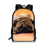 Pug Printing Kids School Bags Soft Children's Backpack