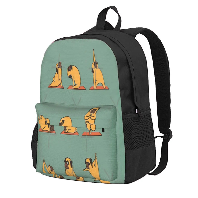 Pug Yoga 1 Backpacks Men Women Kids Bag