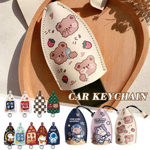 Cartoon Animals Printed Leather Car Pouch Wallet