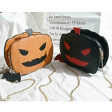 Pumpkin Crossbody Bag Leather Shoulder Purse Bat Pendant Halloween Clutch