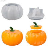Halloween Pumpkin Jar with Lid Silicone Mold for DIY Crafts