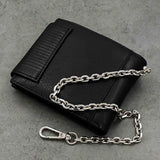 Punk Biker Skull Men's Leather Wallet with Chain