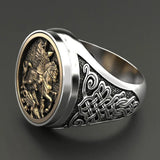 Punk Men's Dual Metal Soldier Dragon Ring Jewelry