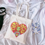 Punk Girl Harajuku Canvas Shoulder Bag Vintage Cartoon Ulzzang Ins College Lette