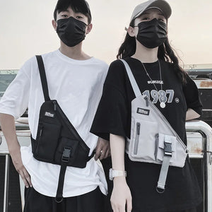 Punk Hip Hop Techwear Tactical Crossbody Bag Waterproof Chest Bag