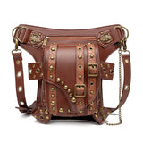 Punk Rock Locomotive Chain Bag Single Shoulder Messenger Waist Belt Chest Purse