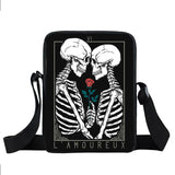 Punk Skull Messenger Bag Canvas Shoulder Bags Teen Girls Handbag