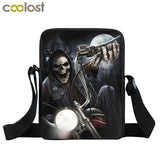 Punk Skull Messenger Bag Canvas Shoulder Bags Teen Girls Handbag