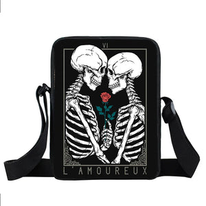 Punk Skull Messenger Bag Canvas Shoulder Bags Teen Girls Handbag