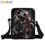 Punk Skull Messenger Bag Canvas Shoulder Bags Teen Girls Handbag