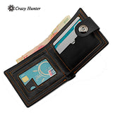 Punk Studded Bifold Leather Wallet With Chain