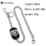 Punk Studded Skull Biker Leather Wallet Mens Clip Chain