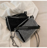 Silver Women Diamonds Tote Bag Rhinestone Shoulder Bags Ladies Clutch Purse