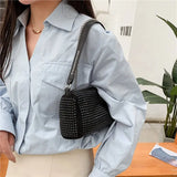 Silver Women Diamonds Tote Bag Rhinestone Shoulder Bags Ladies Clutch Purse