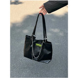 Punk Style Chains Women Shoulder Bags High Large Capacity College Student Tote B