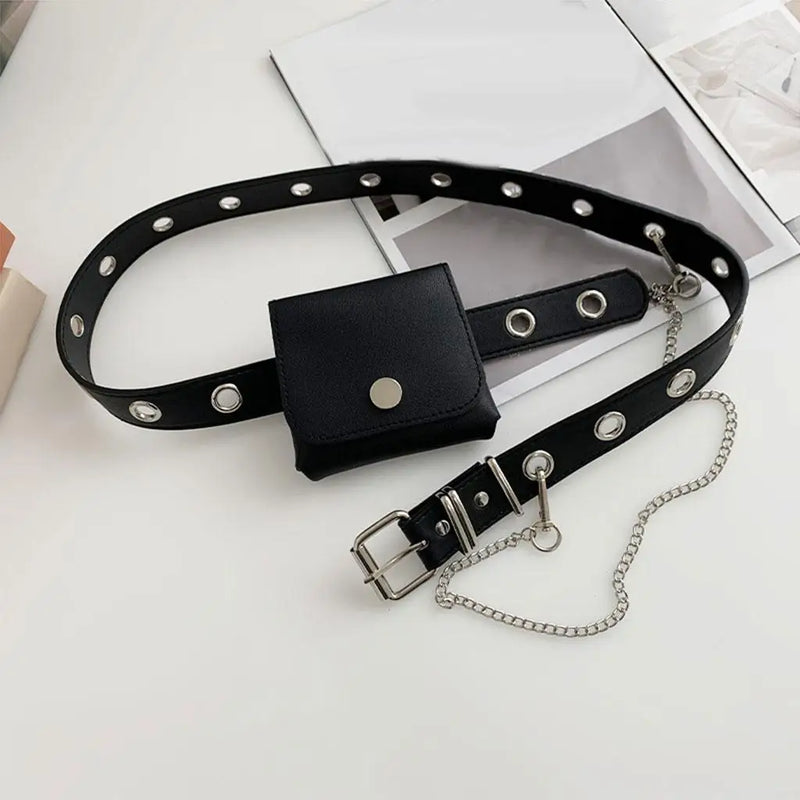 Punk Style Belt Pocket Chain Casual Dress Jeans Waist Bag