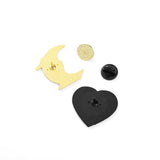 Punk Style Moon Skull Grim Reaper Enamel Lapel Pins