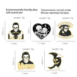 Punk Style Moon Skull Grim Reaper Enamel Lapel Pins