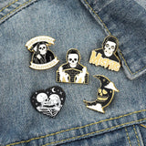 Punk Style Moon Skull Grim Reaper Enamel Lapel Pins