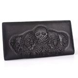 Punk Style Skull Wallet Gothic Cow Leather Women Men Wallet
