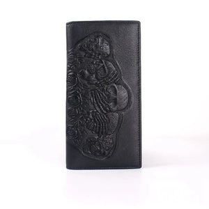 Punk Style Skull Wallet Gothic Cow Leather Women Men Wallet