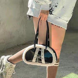 Punk Wool High Capacity Totes Handbags Female Purse Sac A Main Femme Harajuku