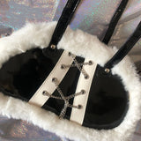 Punk Wool High Capacity Totes Handbags Female Purse Sac A Main Femme Harajuku