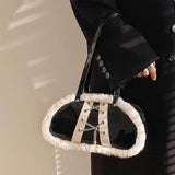 Punk Wool High Capacity Totes Handbags Female Purse Sac A Main Femme Harajuku