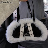 Punk Wool High Capacity Totes Handbags Female Purse Sac A Main Femme Harajuku