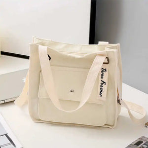 Casual Tote Portable College Girls Student Shoulder Bag Canvas Crossbody