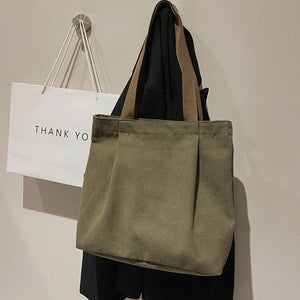 Large-Capacity Canvas Crossbody Bag for Girls - Casual Tote Shoulder Handbag