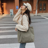 Large-Capacity Canvas Crossbody Bag for Girls - Casual Tote Shoulder Handbag