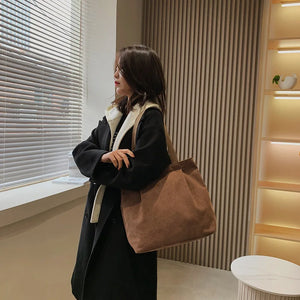 Large-Capacity Canvas Crossbody Bag for Girls - Casual Tote Shoulder Handbag