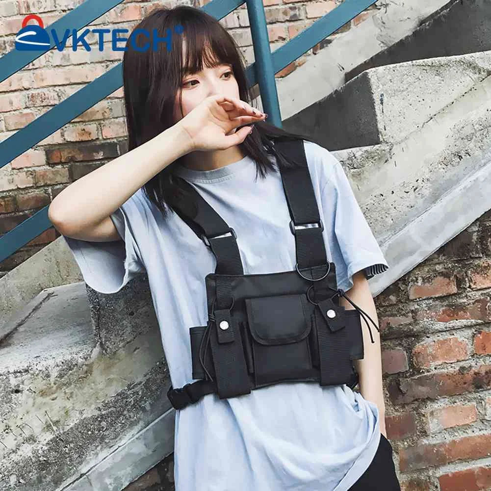 Chest Waist Functional Unisex Nylon Waistcoat Cross Bag