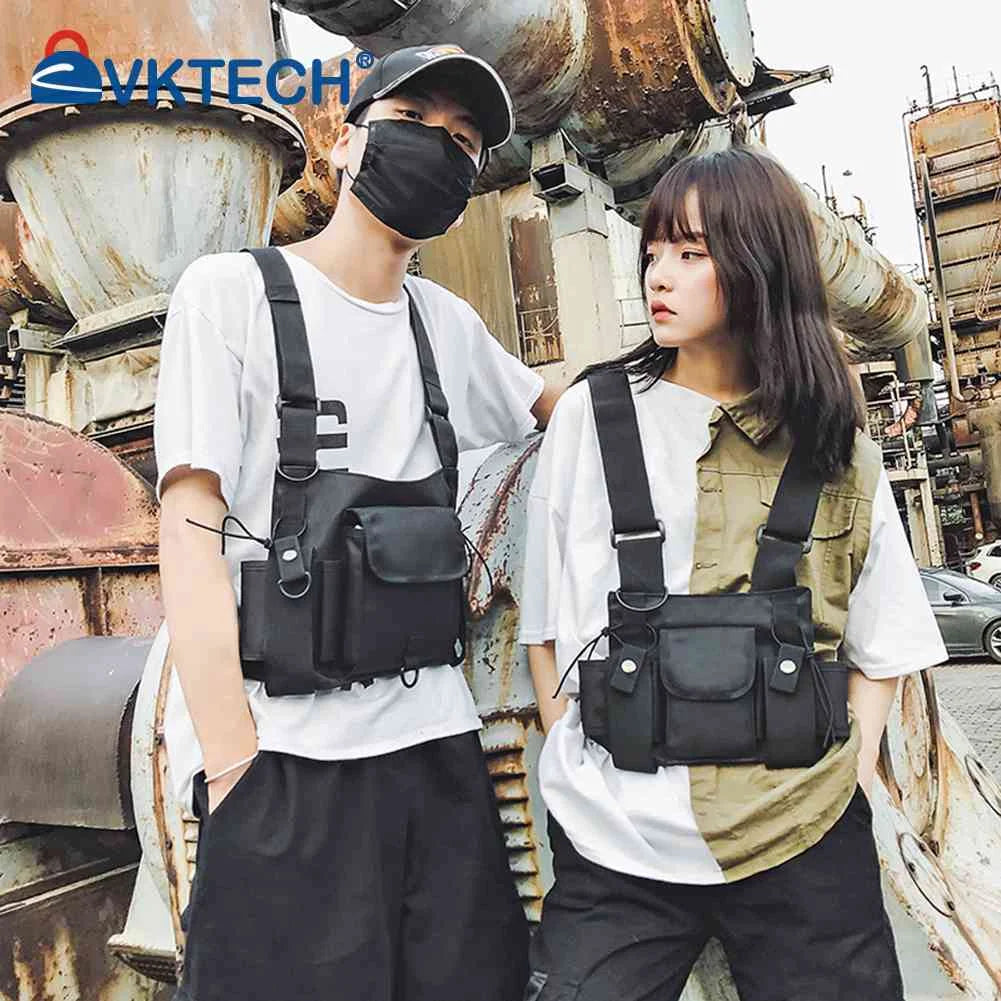 Chest Waist Functional Unisex Nylon Waistcoat Cross Bag