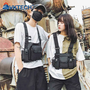 Chest Waist Functional Unisex Nylon Waistcoat Cross Bag